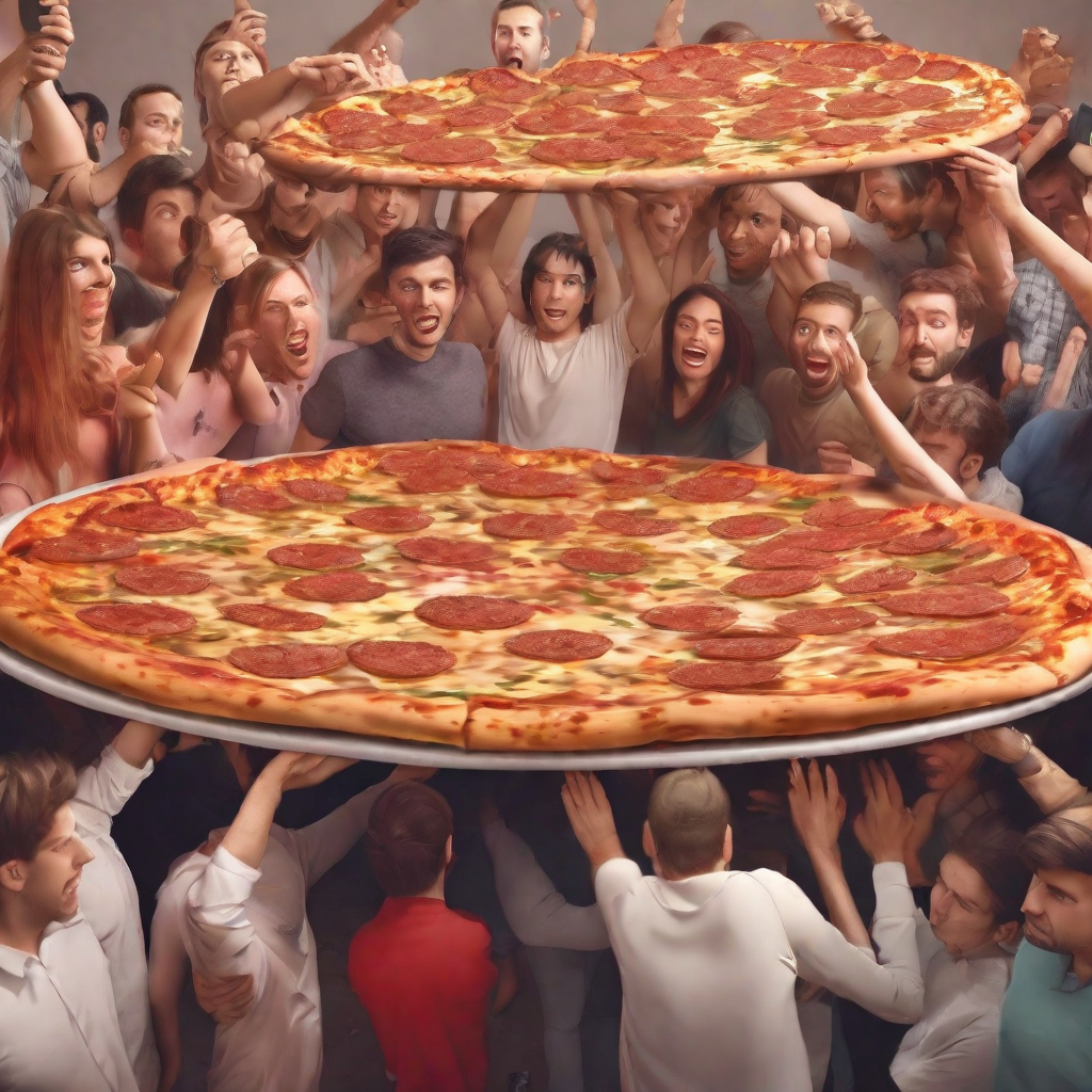 Answer if how many people does a large pizza feed